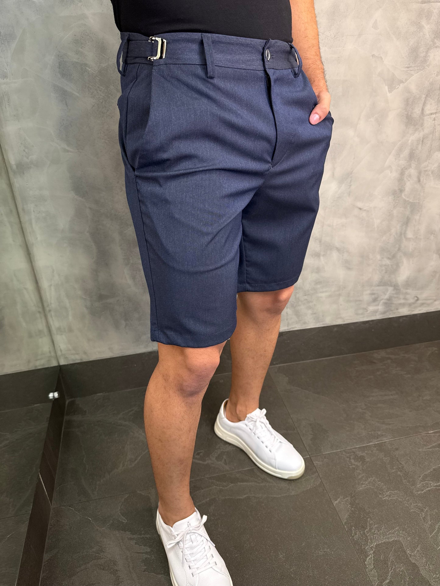 BERMUDA ALF. CASUAL-DAY C/ AJUSTE CINTURA PONTO H MARINHO