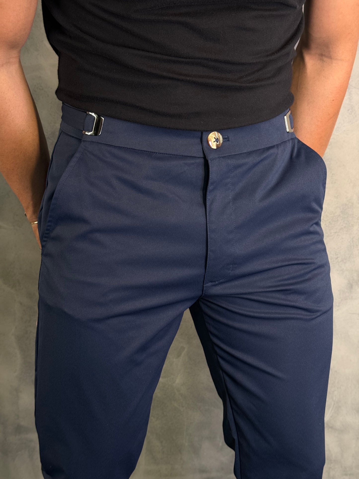 CALÇA ALF. MÔNACO AJUSTE CATRACA PONTO H MARINHO