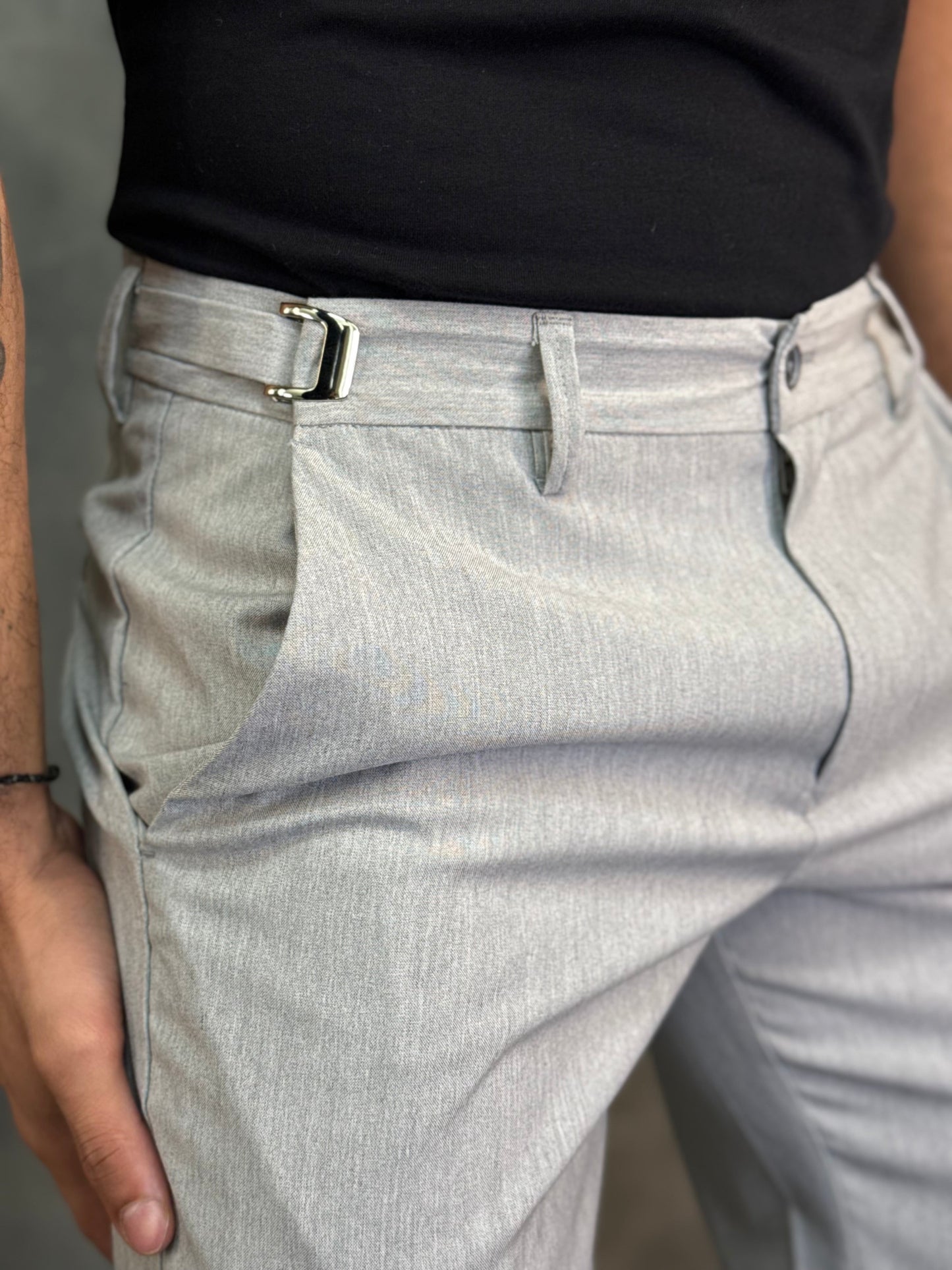 BERMUDA ALF. CASUAL-DAY C/ AJUSTE CINTURA PONTO H CINZA