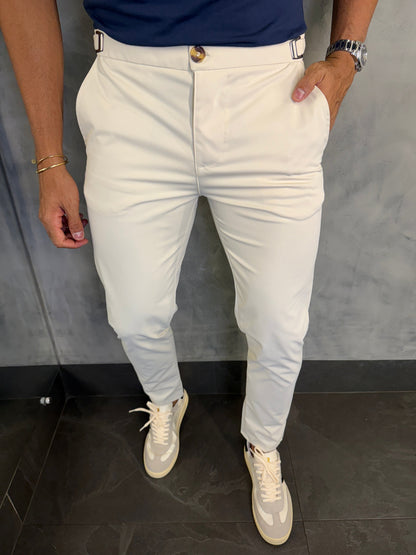 CALÇA ALF. MÔNACO AJUSTE CATRACA PONTO H AREIA