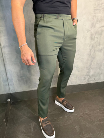 CALÇA ALF. VIENA AJUSTE CATRACA PONTO H VERDE MILITAR