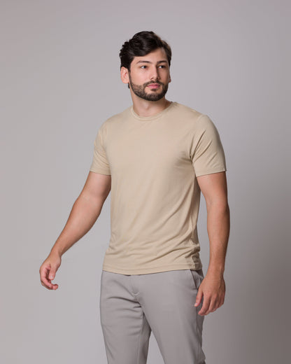 T SHIRT TECH PONTO H CHAMPAGNE