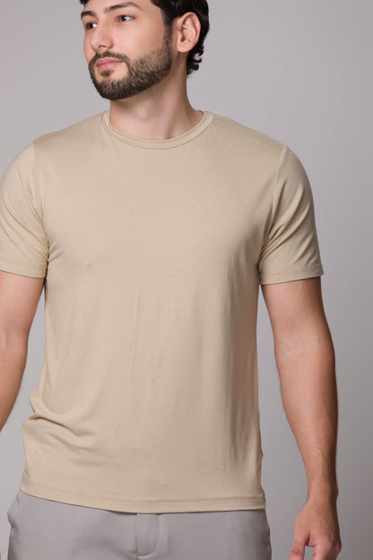 T SHIRT TECH PONTO H CHAMPAGNE