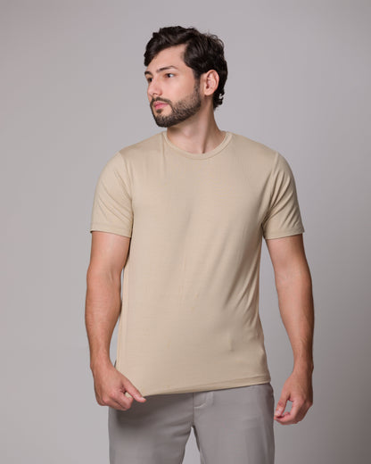 T SHIRT TECH PONTO H CHAMPAGNE